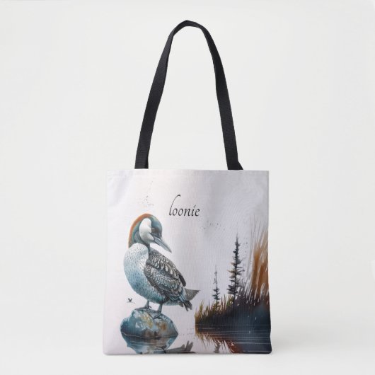 Mooie Loon op water in waterverf Tote Bag (Voorkant)