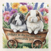 Mooie Lop Bunny Rabbit  Glazen Onderzetter (Voorkant)