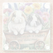 Mooie Lop Bunny Rabbit  Glazen Onderzetter (Achterkant)