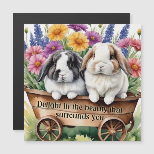 Mooie Lop Bunny Rabbit  Magneet Kaart (Voorkant / Achterkant)