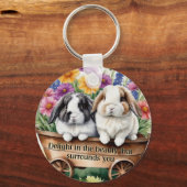 Mooie Lop Bunny Rabbit  Sleutelhanger (Achterkant)