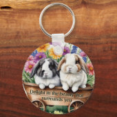 Mooie Lop Bunny Rabbit  Sleutelhanger (Voorkant)