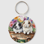 Mooie Lop Bunny Rabbit  Sleutelhanger (Achterkant)