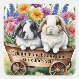 Mooie Lop Bunny Rabbit Vierkante Sticker