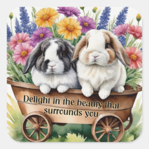 Mooie Lop Bunny Rabbit Vierkante Sticker