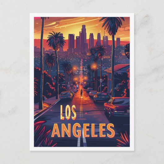 Mooie Los Angeles USA Illustratie Reizen Briefkaart (Voorkant)