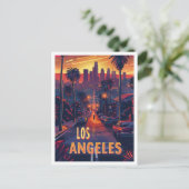 Mooie Los Angeles USA Illustratie Reizen Briefkaart (Staand voorkant)