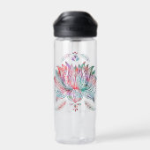 Mooie Lotus Bloem Boho Art gepersonaliseerd Waterfles (Achterkant)