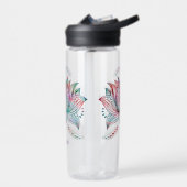 Mooie Lotus Bloem Boho Art gepersonaliseerd Waterfles (Links)