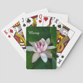 Mooie Lotus Bloem Foto Aangepaste Naam Pokerkaarten
