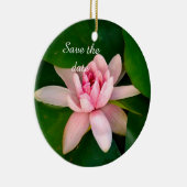 Mooie Lotus Bloem Foto Opslaan van de Datum Keramisch Ornament (Rechts)