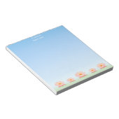 Mooie Lotus Bloemen op Lichtblauw Notitieblok (Schuin)