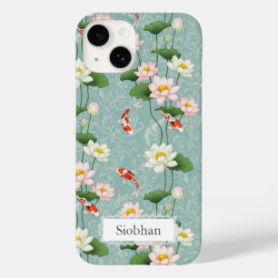 Mooie Lotus en Koi vis Zen Kunst Persoonlijk Case-Mate iPhone 14 Hoesje