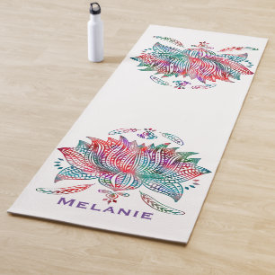 Mooie Lotus Flower Boho Art gepersonaliseerd Yogamat