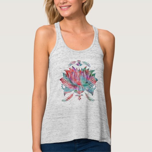 Mooie Lotus Flower Boho Art Tanktop (Voorkant)