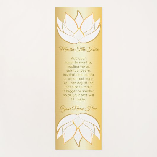 Mooie Lotus Flower Gold White Ombre Gradation Yogamat (Voorkant)