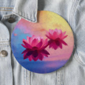 Mooie Lotus Flower Ronde Button 6,0 Cm (In situ)
