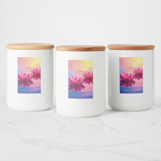 Mooie Lotus Flower Voedselcontainer Etiket (Flessen)