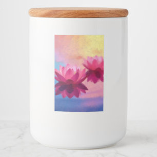 Mooie Lotus Flower Voedselcontainer Etiket