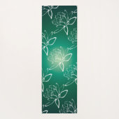 Mooie Lotus Flower White Green Ombre Gradation Yogamat (Achterkant)