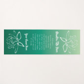 Mooie Lotus Flower White Green Ombre Gradation Yogamat (Voorkant (horizontaal))