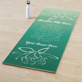 Mooie Lotus Flower White Green Ombre Gradation Yogamat
