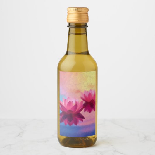 Mooie Lotus Flower Wijn Etiket (Voorkant)