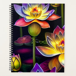 Mooie Lotus Flowers bij nacht Planner