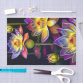 Mooie Lotus Flowers bij nacht Tissuepapier (Craft)