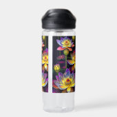 Mooie Lotus Flowers bij nacht Waterfles (Achterkant)