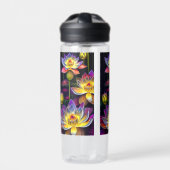 Mooie Lotus Flowers bij nacht Waterfles (Voorkant)