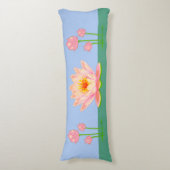 Mooie Lotus Flowers op Sky Blue Body Pillow Lichaamskussen (Voorkant Verticaal)