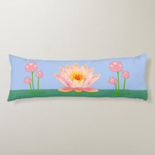Mooie Lotus Flowers op Sky Blue Body Pillow Lichaamskussen