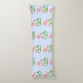 Mooie Lotus Flowers op Sky Blue Body Pillow Lichaamskussen (Voorkant Verticaal)