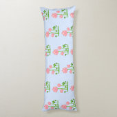 Mooie Lotus Flowers op Sky Blue Body Pillow Lichaamskussen (Achterkant (Verticaal))