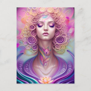 Mooie Lotus Fractal Flower Briefkaart