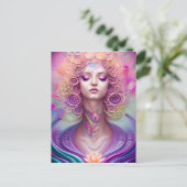Mooie Lotus Fractal Flower Briefkaart (Staand voorkant)