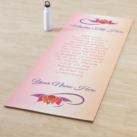 Mooie Lotus Paarse Oranje roze ombre Gradation Yogamat (In situ)