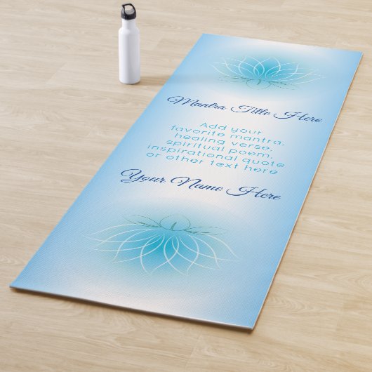 Mooie Lotus Peace Blue White Ombre Gradation Yogamat (In situ)