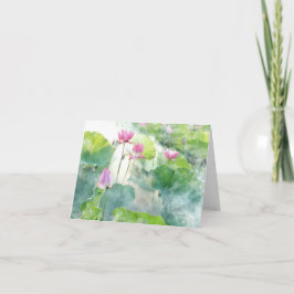 Mooie Lotus Zomer Blanco Notitiekaart