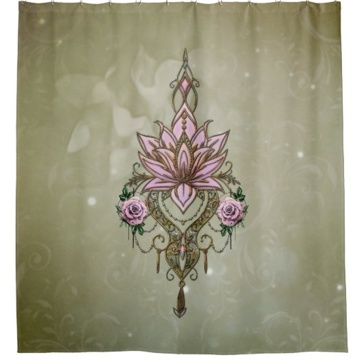 Mooie lotusbloesem douchegordijn (Voorkant)