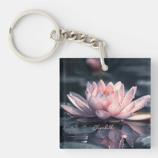 Mooie Lotusmeer Sleutelhanger (voorkant)
