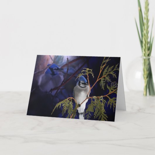 Mooie 'Love Blue Jay Wild Bird Card Kaart (Voorkant)