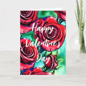 Mooie Love Red Roses PHOTO Valentijnsdag Feestdagen Kaart (Voorkant)