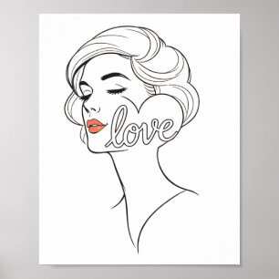 Mooie "LOVE" Schoonheidssalon Muur Kunst & Posters