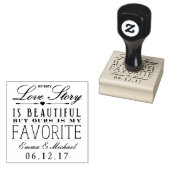 Mooie Love Story Typografie Bruiloft Stamp Rubberstempel (Gestempeld)
