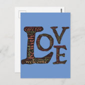 Mooie, LOVE WordArt - Spread Love & Compassion Briefkaart (Voorkant / Achterkant)