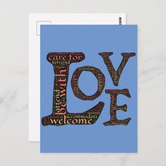 Mooie, LOVE WordArt - Spread Love & Compassion Briefkaart (Voorkant / Achterkant)