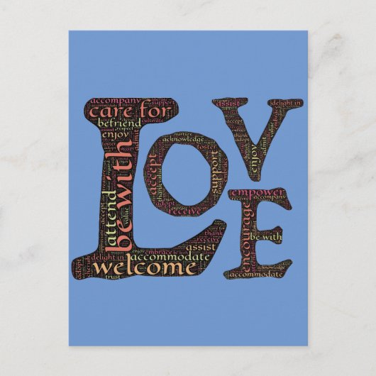 Mooie, LOVE WordArt - Spread Love & Compassion Briefkaart (Voorkant)