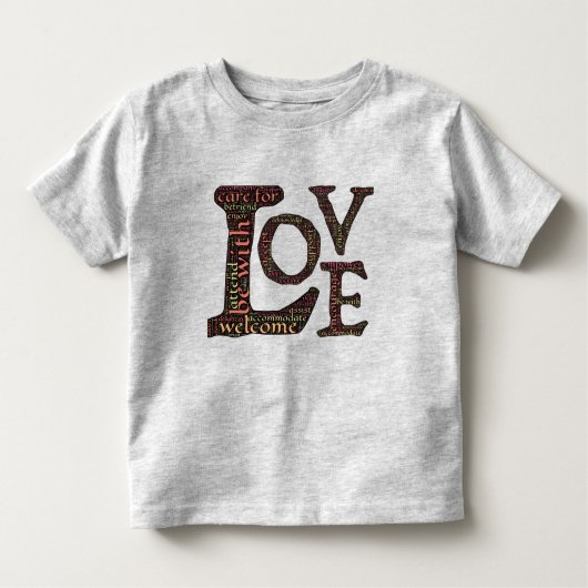 Mooie, LOVE WordArt - Spread Love & Compassion Kinder Shirts (Voorkant)